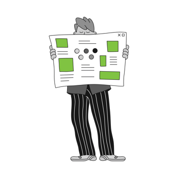 Donor Relations professional reading news